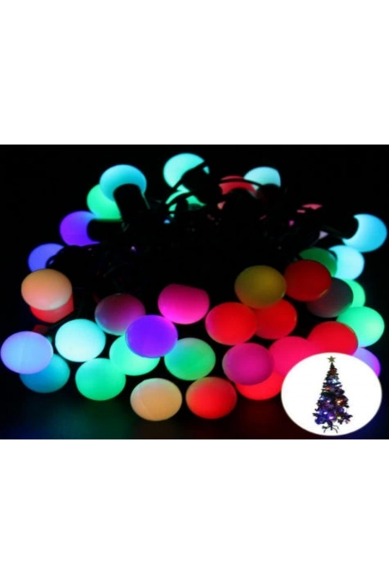 5 Metre 28 Led Fişli Rgb Mini Top Led Siyah Kablo