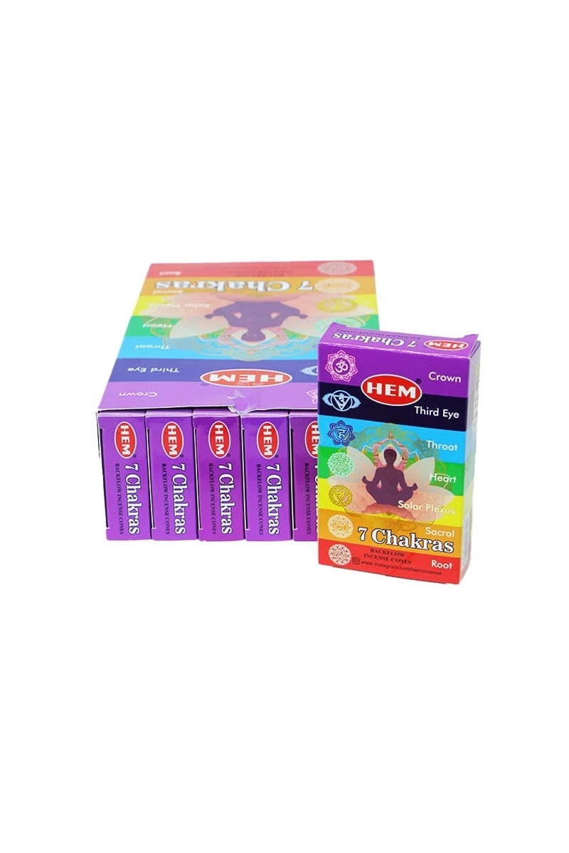 7 Chakras Back Flow Cones