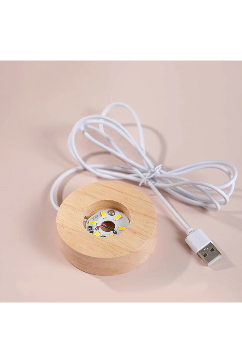 Ahşap Altlıklı Usb'li Gece Lambası