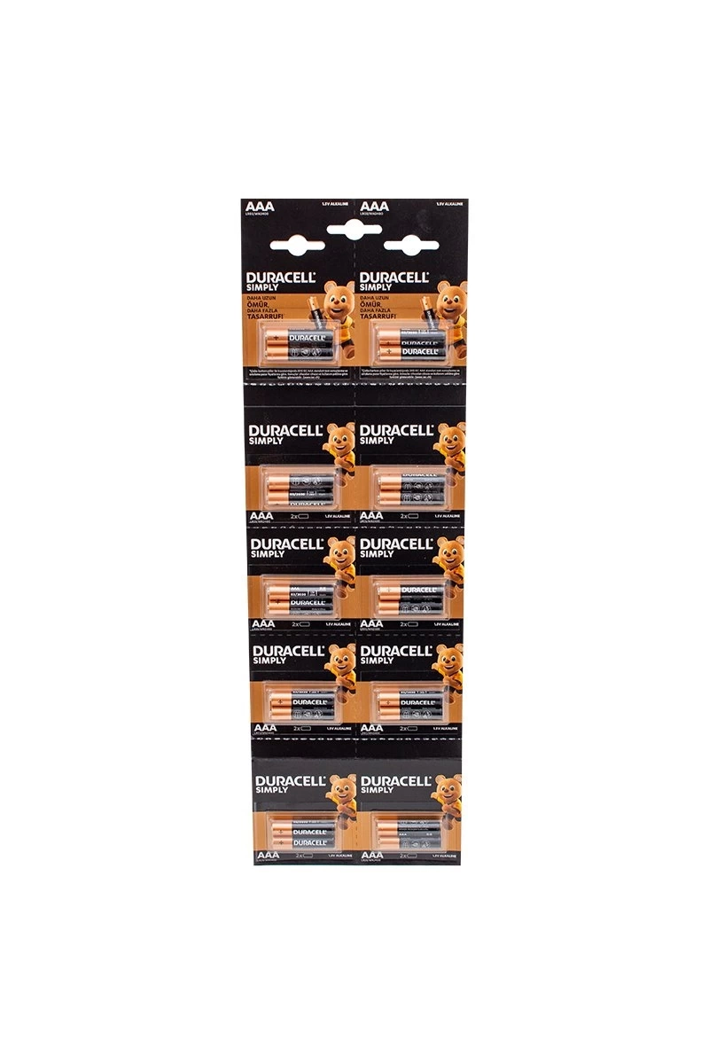 Duracell 1.5v İnce Aaa 20'li Alkalin Pil Lr03/mn20