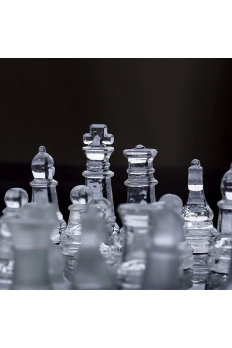 Glass Chess Cam Satranç Takımı (25 Cm X 25 Cm)