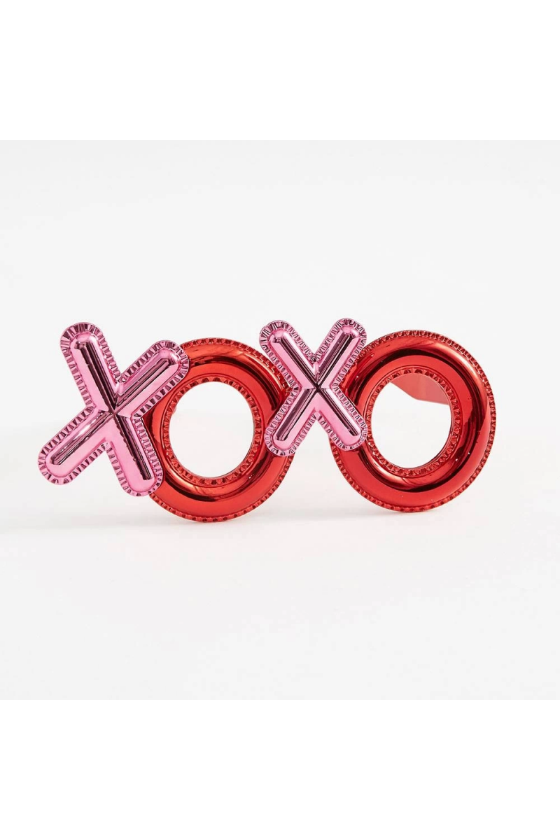 Kırmızı Renk Xoxo Yazılı Parti Gözlüğü 17x7 Cm