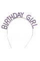 Mor Renk Kristal Taşlı Parlak Birthday Girl Yazılı Taç 16x17 Cm