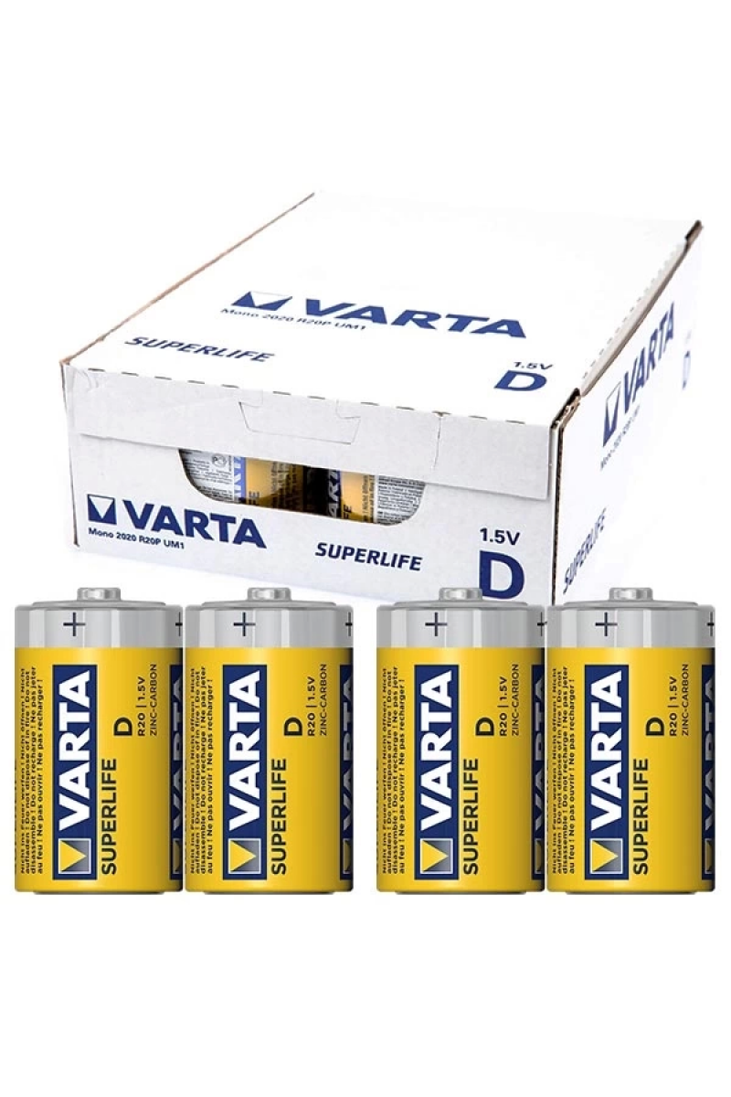 Varta Superlife Çinko Büyük D Boy Pil 24'lü Paket