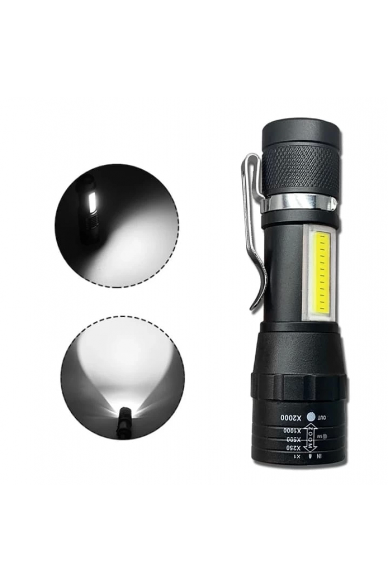 Wuben Wb-017 Zoomlu Şarjlı Cob Led Güçlü El Feneri