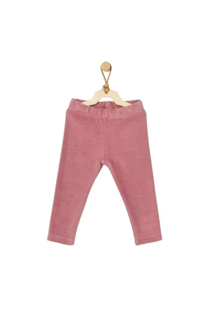 Street Style Kadife Bebek Pantolon Dark Pink