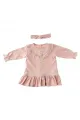 Floral %100 Organic Cotton Bebek Elbise Pink