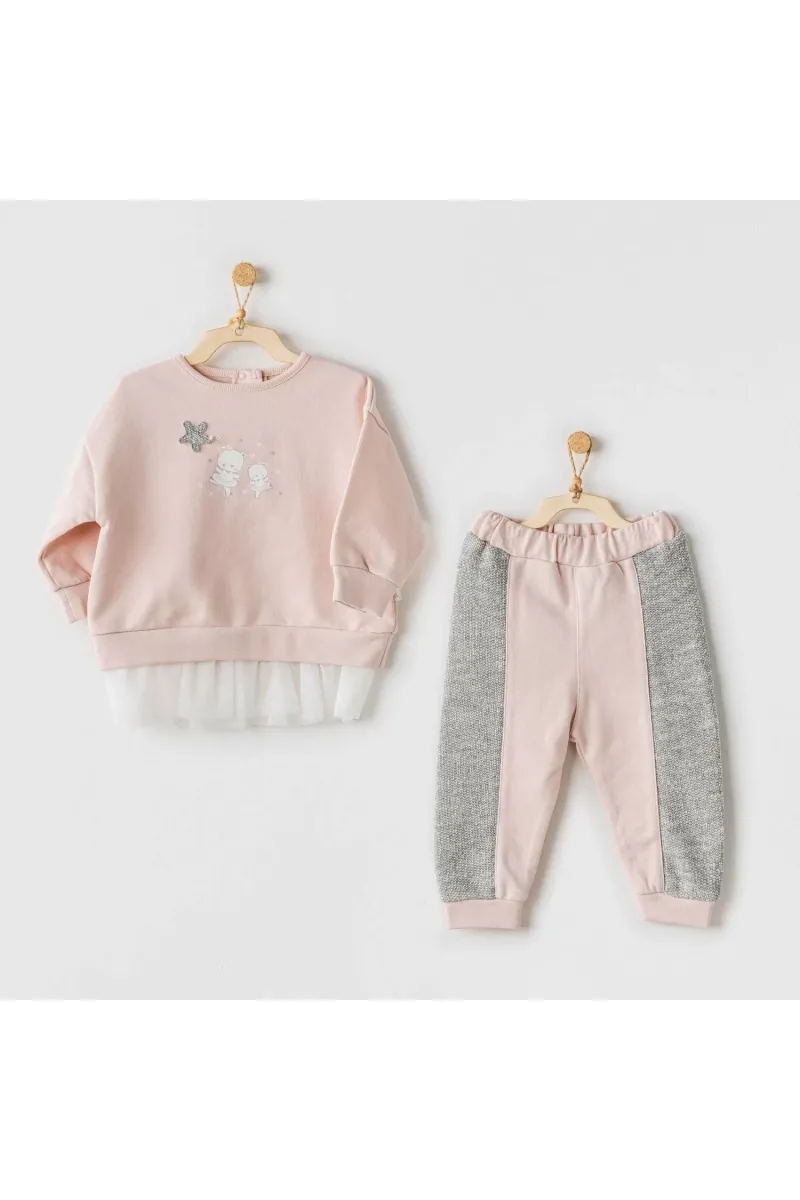 Ballerina 2li Bebe Takım Pink Grey