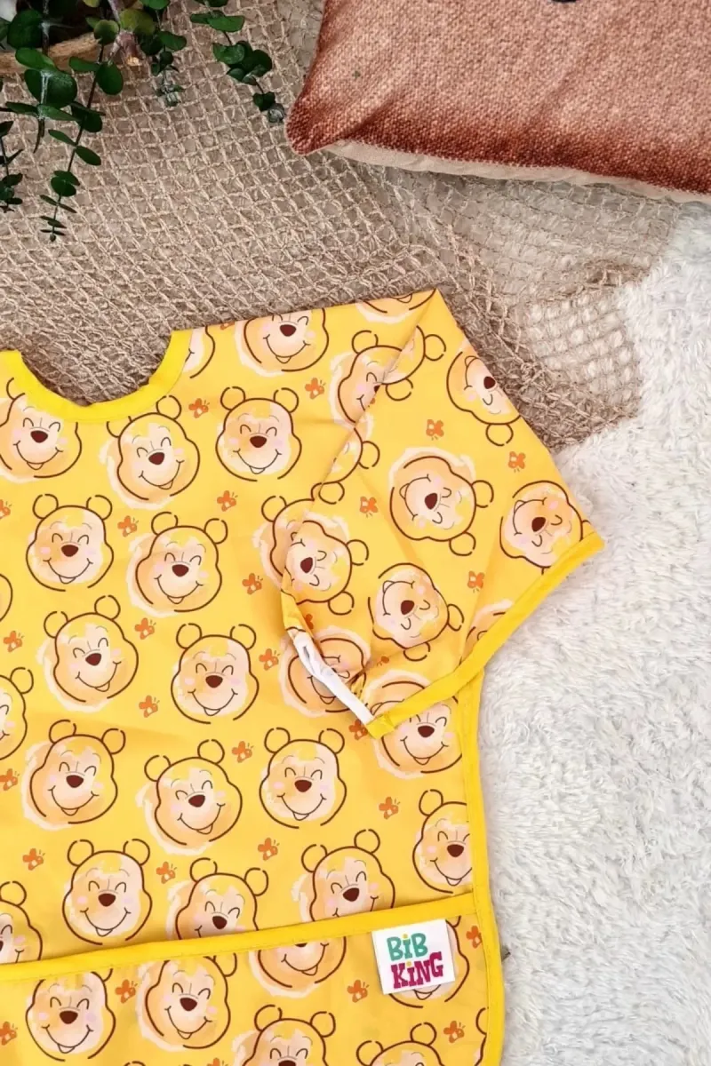 Bear Desenli Sıvı Geçirmez Unisex Aktivite Ve Mama Önlüğü 6-24 Ay