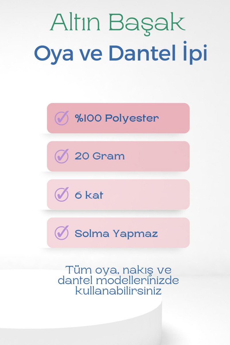 Altınbaşak Oya ve Dantel İpi 20 gr - Turk - No: 038