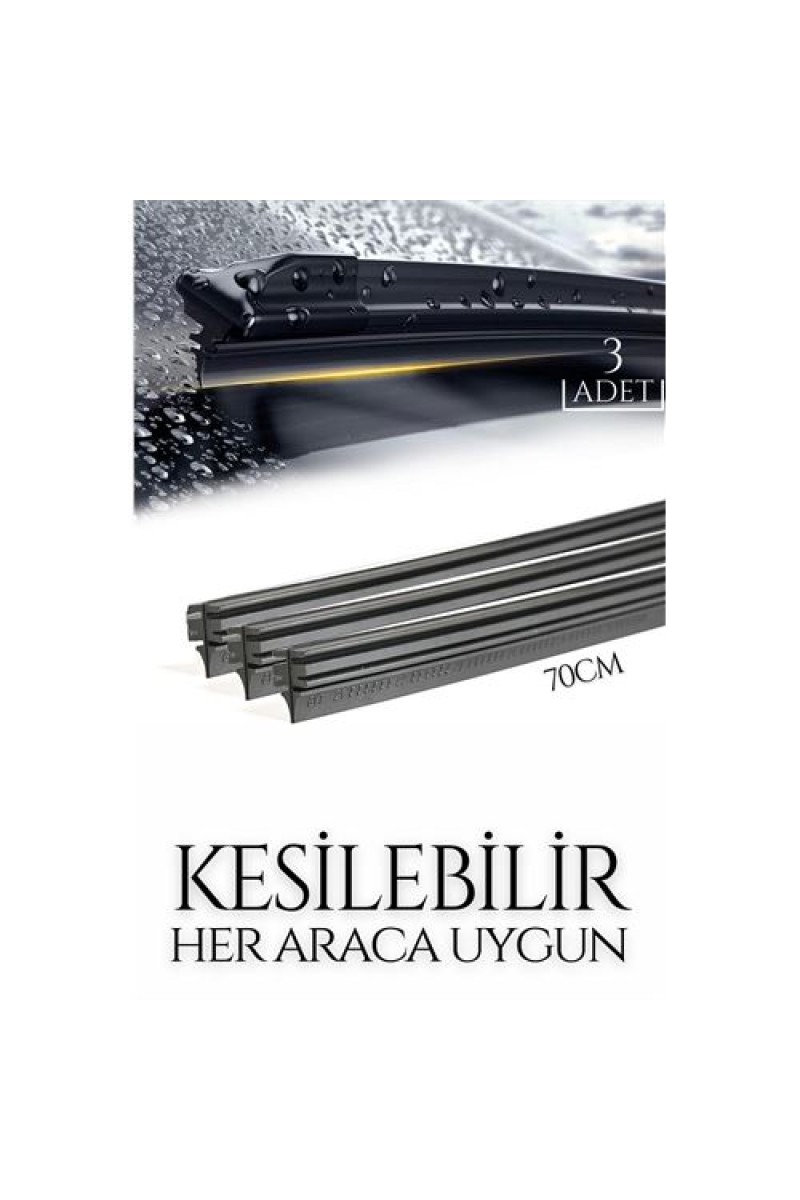 Turk Kesilebilir 70 cm Silecek Lastiği 3 lü set