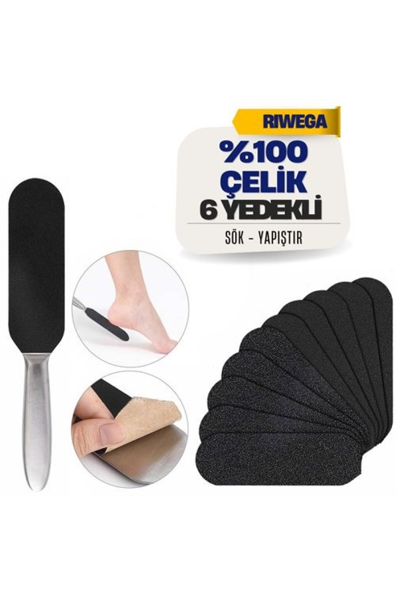 Turk Riwega 10 Yedekli Çelik Pedikür Spatulası