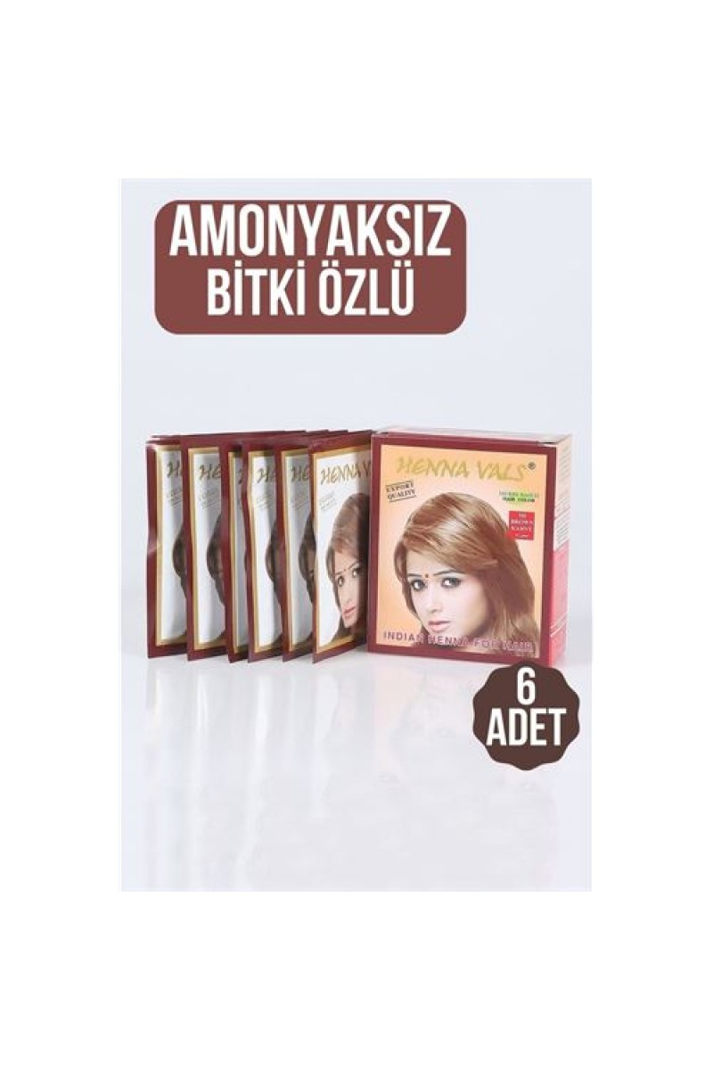 Turk Kahverengi Amonyaksız Bitki Özlü 6 Lı Paket Saç Kınası