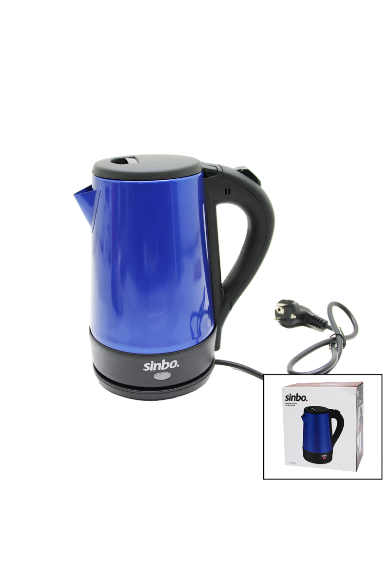 SİNBO-8016 MAVİ RENK ÇELİK KETTLE SU ISITICISI 1.5LT - 2200W (4767)