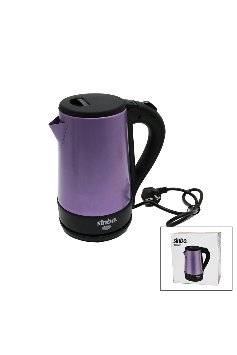 SİNBO-8017 MOR RENK ÇELİK KETTLE SU ISITICISI 1.5LT - 2200W (4767)