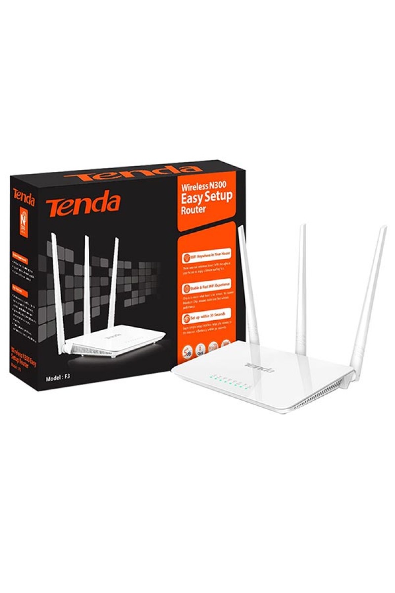 TENDA F3 4 PORT 300 MBPS 3 ANTENLİ ACCESS POINT ROUTER (4767)