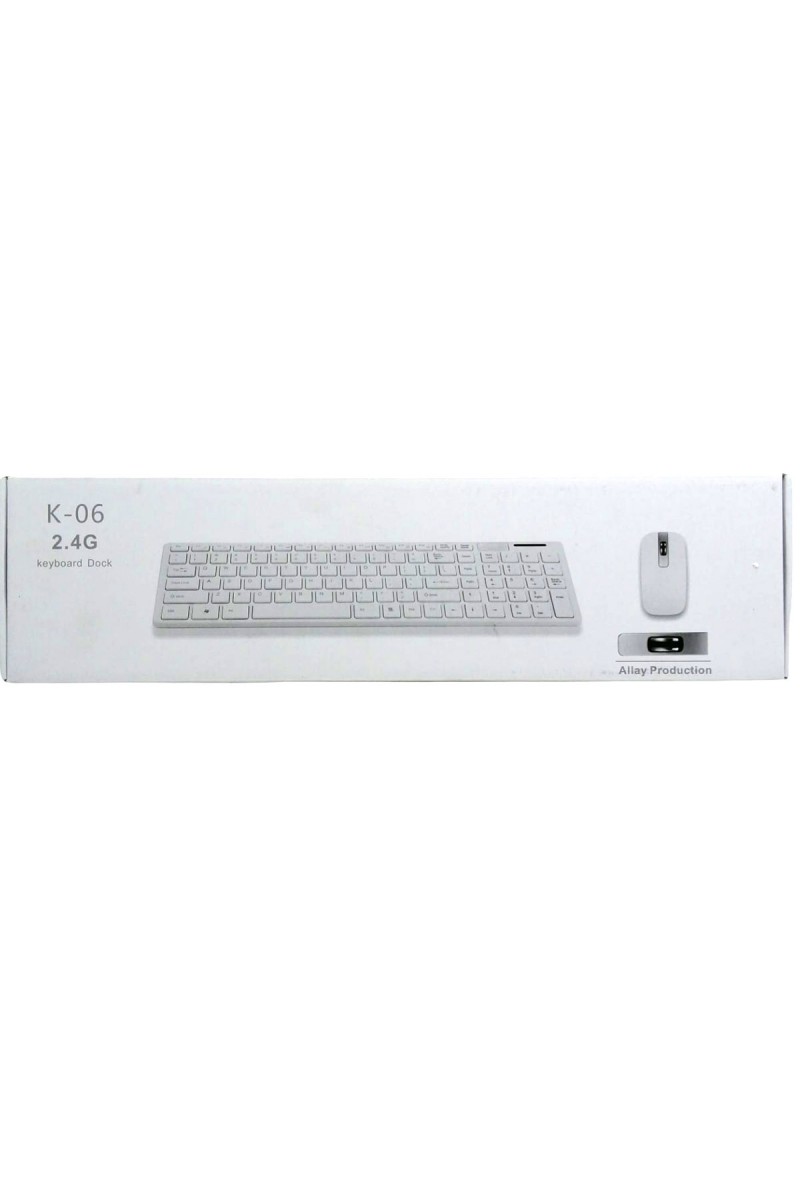 K-06 BEYAZ DOCK WIRELESS KABLOSUZ KLAVYE MOUSE S PL-374 (4767)