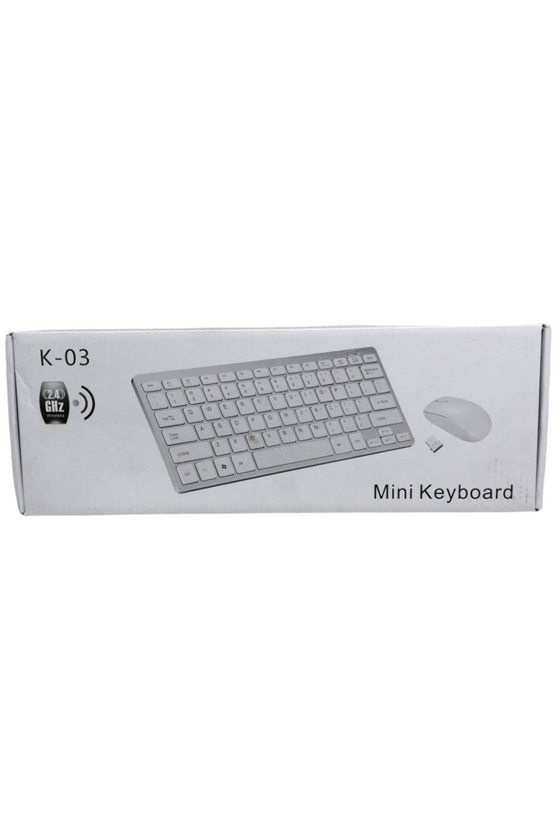 K-03 MİNİ BEYAZ WIRELESS KABLOSUZ KLAVYE MOUSE S PL-395 (4767)