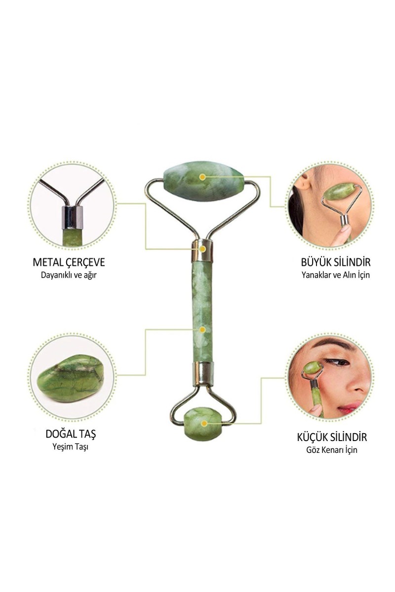 Yeşim Taşı Çift Taraflı Cilt Masaj Aleti (4767)