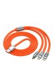 3 in 1 Type-C + Micro Usb + Lightning Hızlı Şarj Kablosu Silikon Kablo 1 Metre Opp Ambalaj (4767)