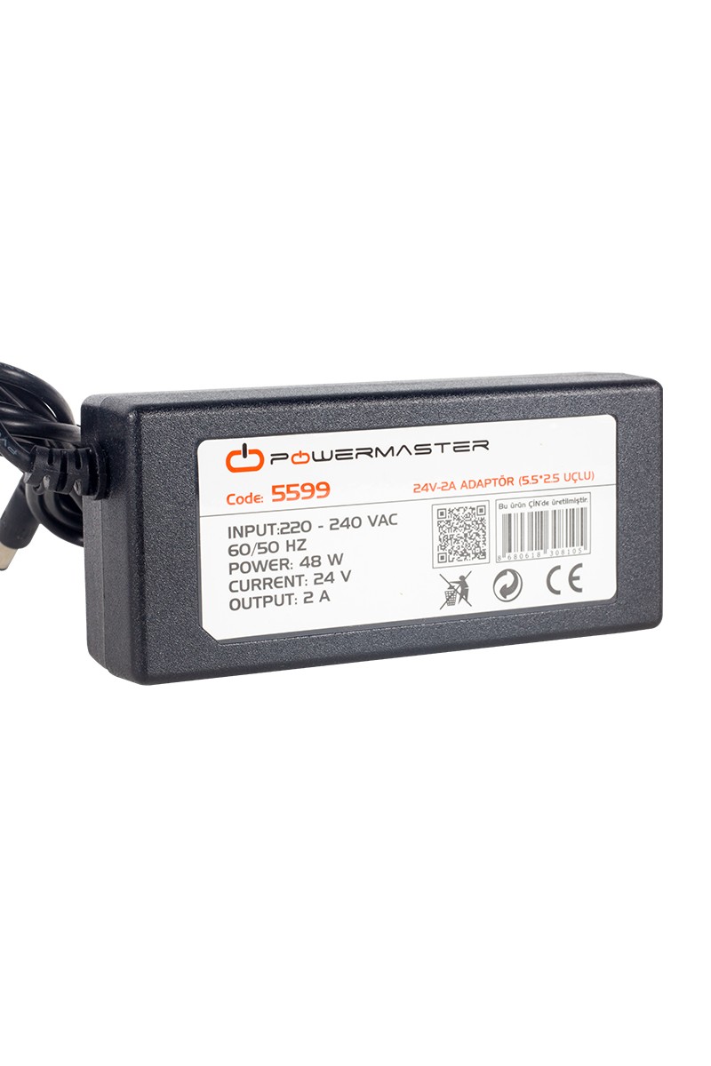 24 VOLT - 2 AMPER 5.5*2.5 UÇLU PLASTİK KASA MASAÜSTÜ ADAPTÖR (4767)