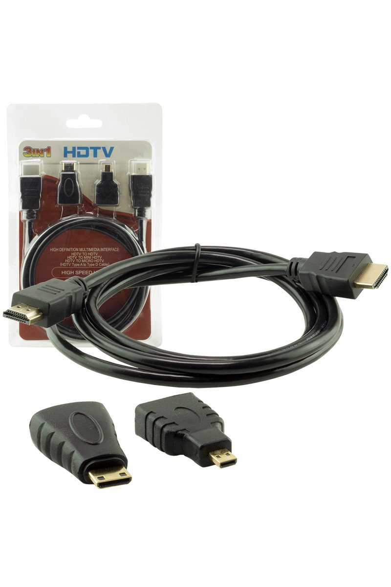 HDMI KABLO 1.5 METRE 3LÜ SET  (MICRO HDMI HDMI*MİNİ HDMI HDMI) (4767)