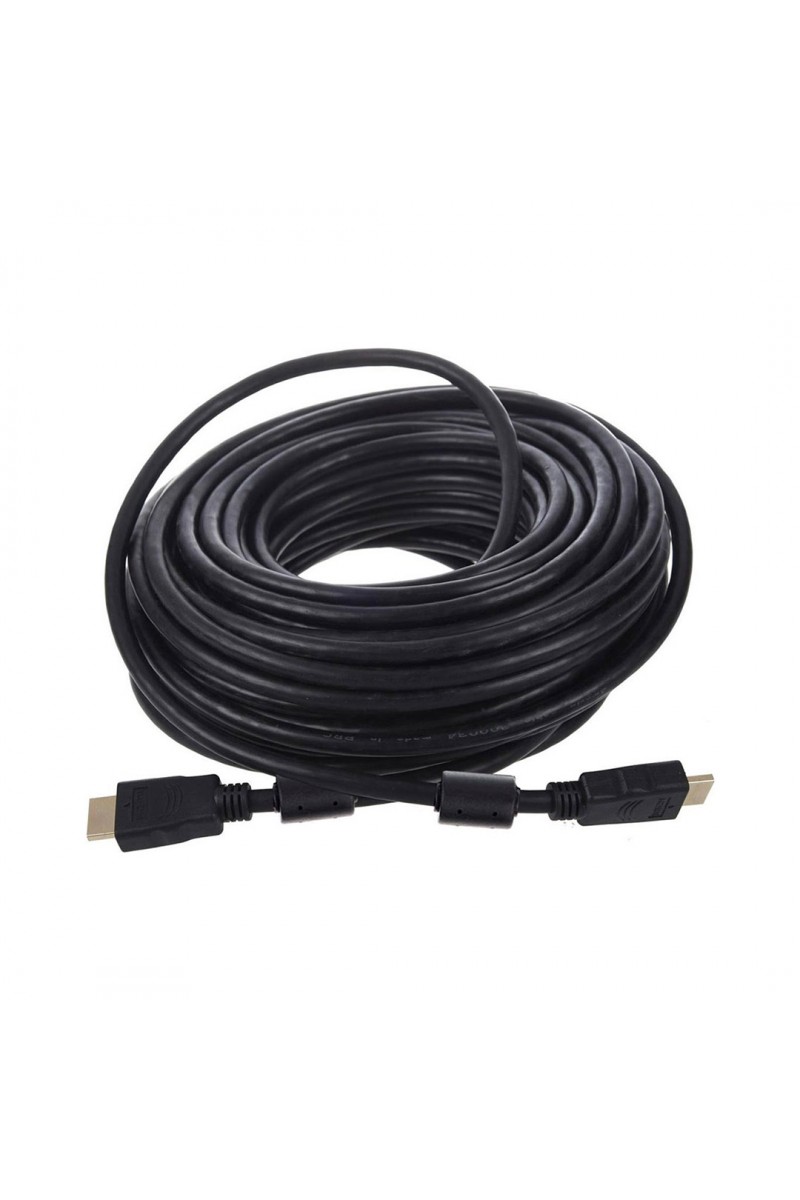 PLASTİK DÜZ SİYAH 20 METRE GOLD POŞETLİ HDMI KABLO (4767)