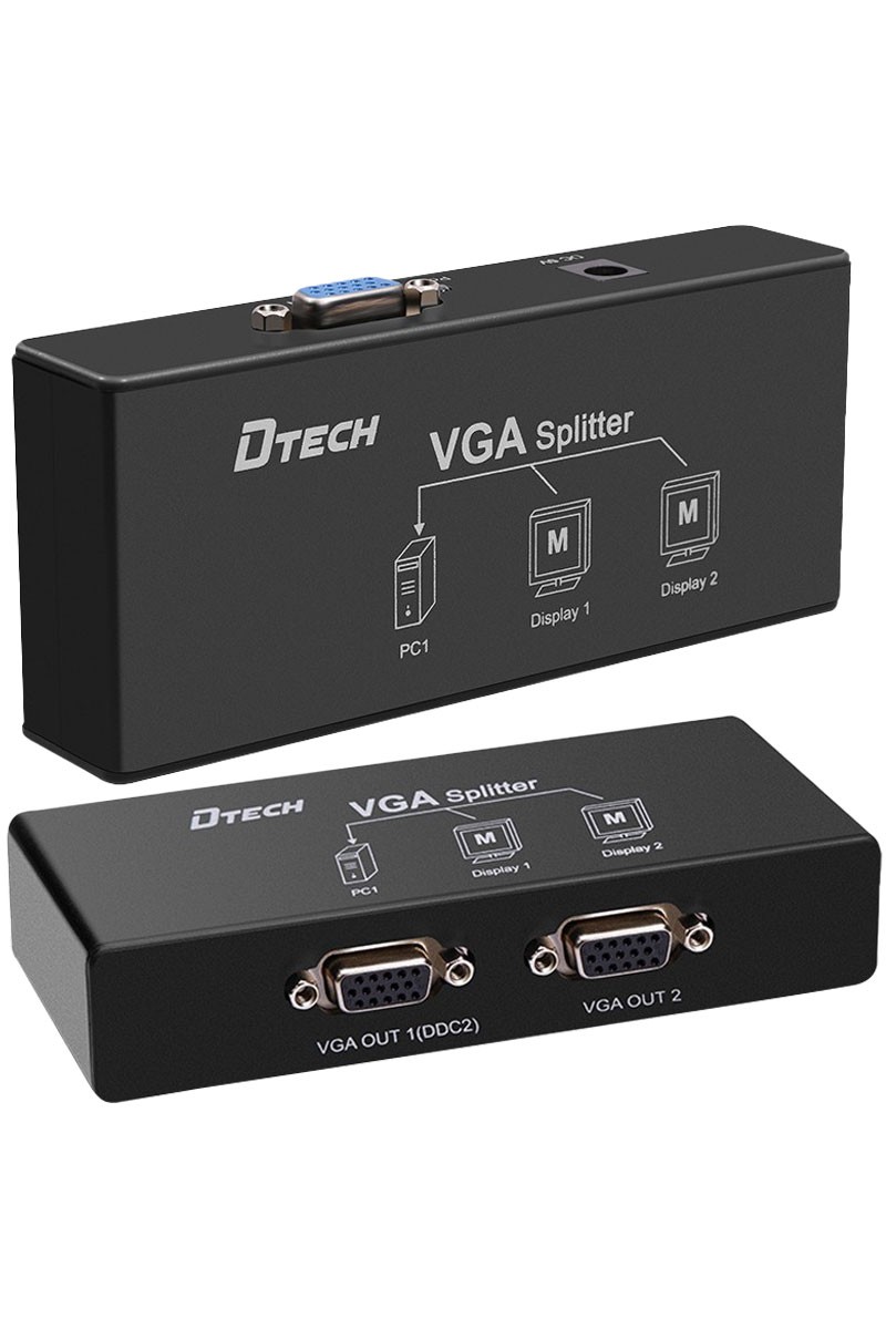 2 PORT VGA SPLITTER DAĞITICI PLASTİK KASA (250MHZ - 1920X1080) DF-2502 (4767)