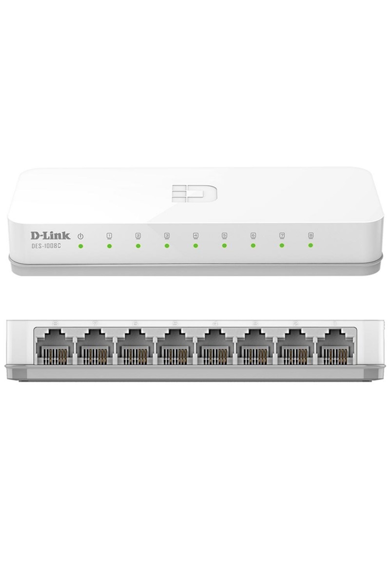 D-LINK DES-1008C 10/100 MBPS 8 PORT ETHERNET SWITCH (4767)