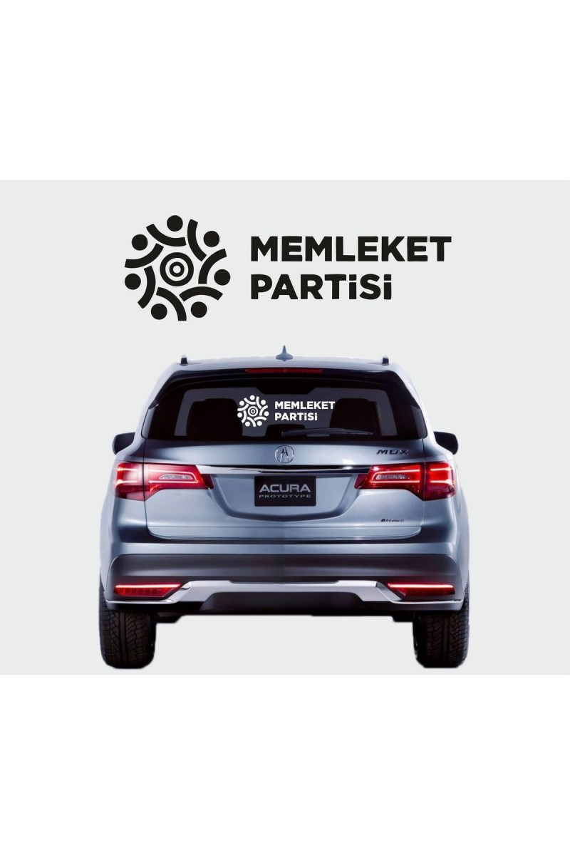 Memleket Partisi Logo Oto Sticker Siyah 33*10 Cm