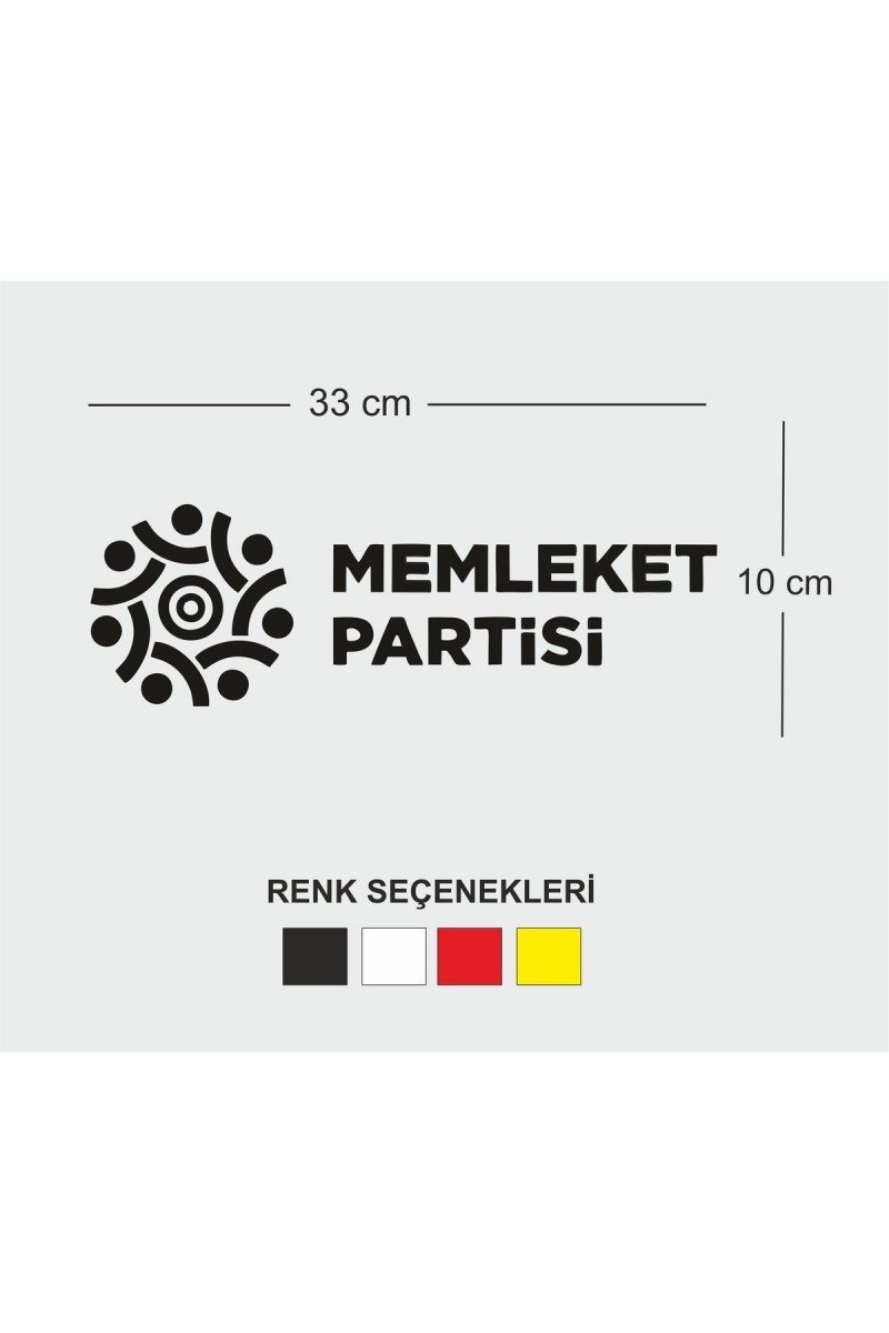 Memleket Partisi Logo Oto Sticker Siyah 33*10 Cm