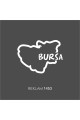 Bursa İl Haritası Oto Cam Sticker 12*9 Cm