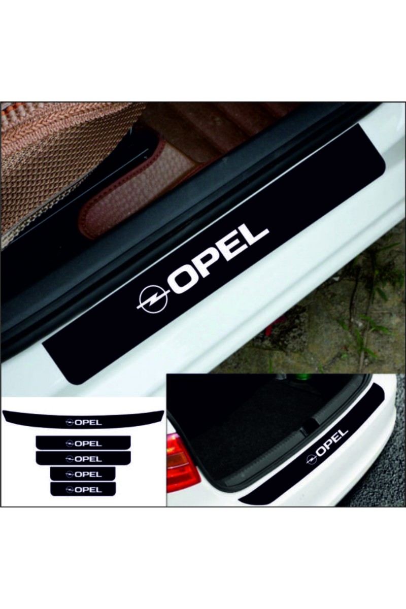 Opel Astra İçin Uyumlu Aksesuar Oto Bagaj Ve Kapı Eşiği Sticker Set Piano Black