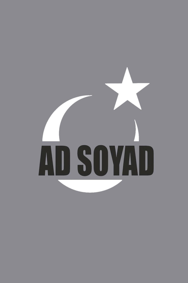 Türk Bayrağı Ad Soyad Yazılı Oto Sticker Beyaz 30*15 Cm