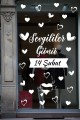 Happy Valentine's Day Sevgililer Günü Sticker Kalp, Love, I Love You Cam, Duvar Sticker Etiket Seti