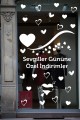 Happy Valentine's Day Sevgililer Günü Sticker Kalp, Love, I Love You Cam, Duvar Sticker Etiket Seti