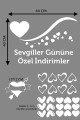 Happy Valentine's Day Sevgililer Günü Sticker Kalp, Love, I Love You Cam, Duvar Sticker Etiket Seti