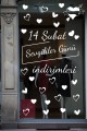 Happy Valentine's Day Sevgililer Günü Sticker Kalp, Love, I Love You Cam, Duvar Sticker Etiket Seti