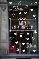 Happy Valentine's Day Sevgililer Günü Sticker Kalp, Love, I Love You Cam, Duvar Sticker Etiket Seti