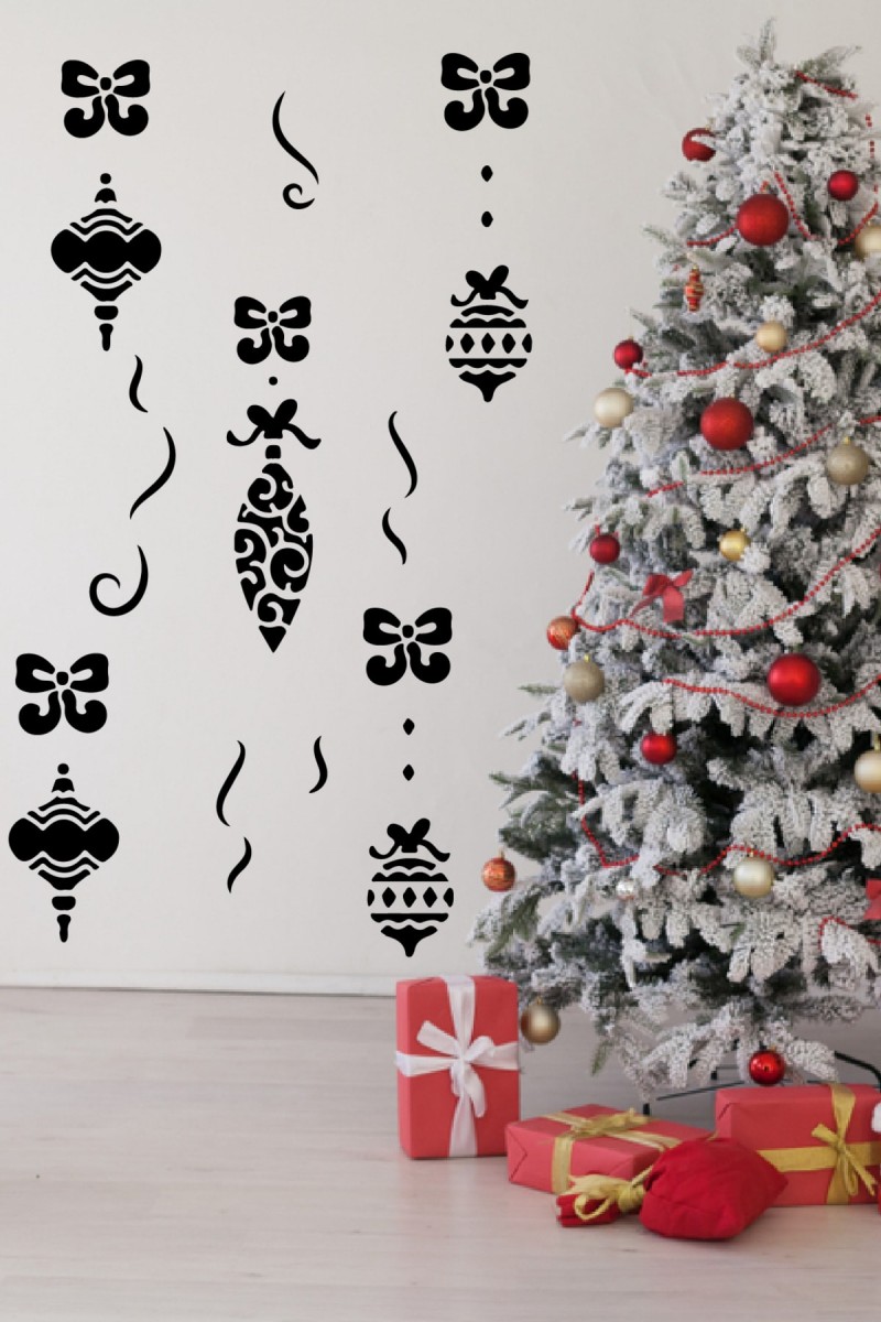 Yılbaşı Happy New Year Sticker Çıkartma Süsü Yeni Yıl Süsü Parti Cam Süsü Noel Ağacı Kar Tanesi