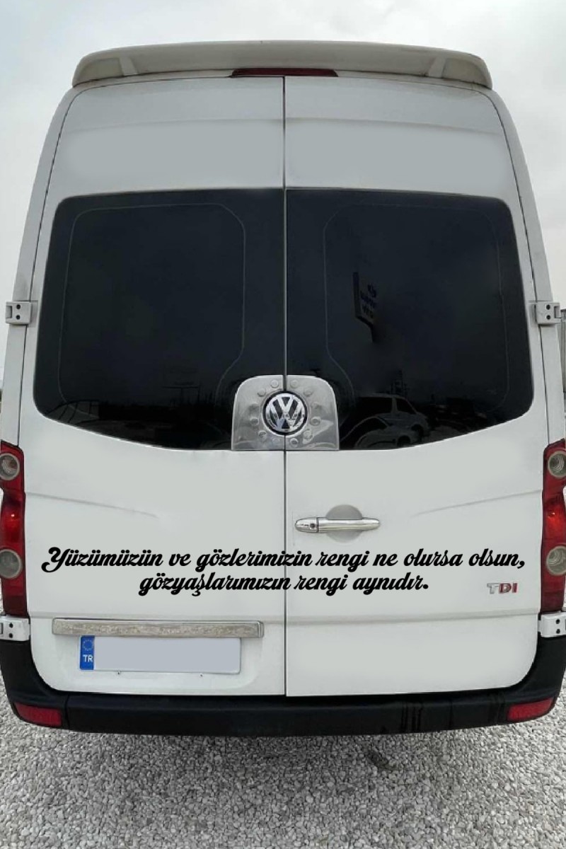 Oto Cam Yazı Sözleri Ticari-Servis-Dolmuş-Panelvan Uzun Sticker Model 22