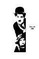 Charlie Chaplin Ve Bakan Çocuk Duvar Sticker Yapıştırma (SUDAN VE NEMDEN ETKİLENMEZ)