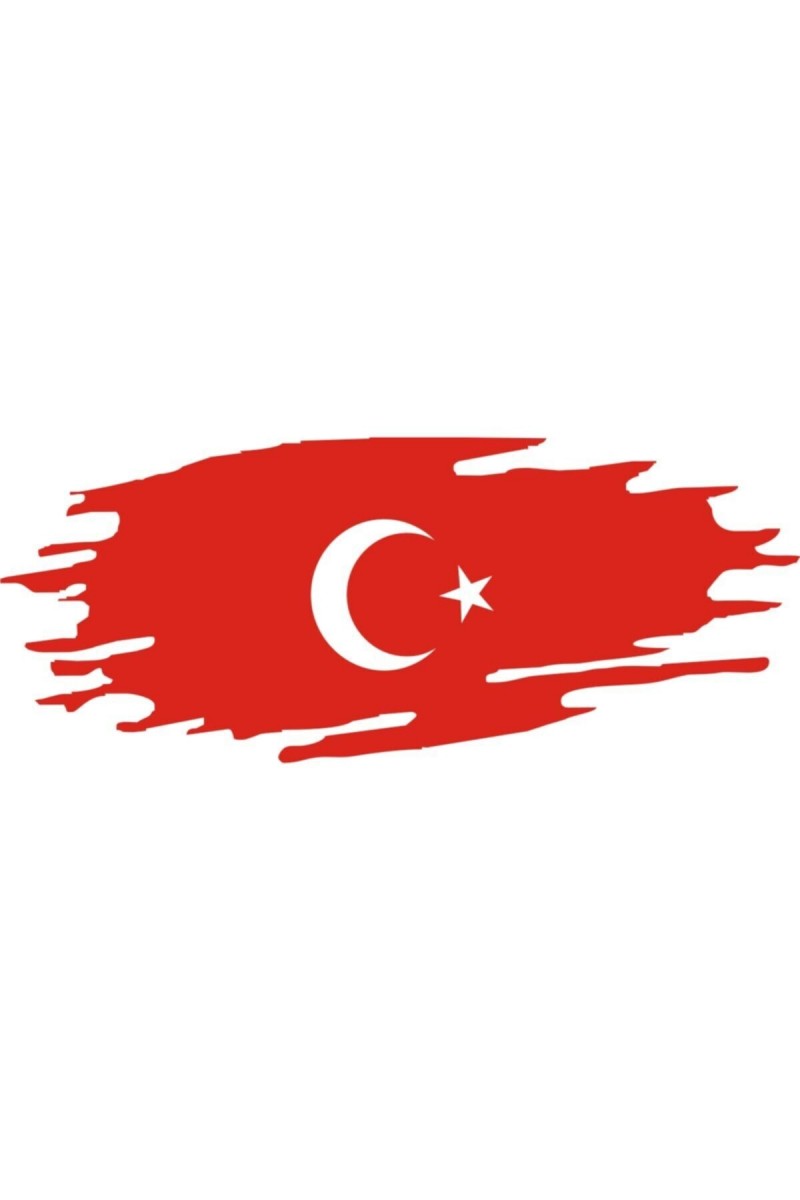 Bayrak Tasarım Oto Sticker Kırmızı 10*4 Cm