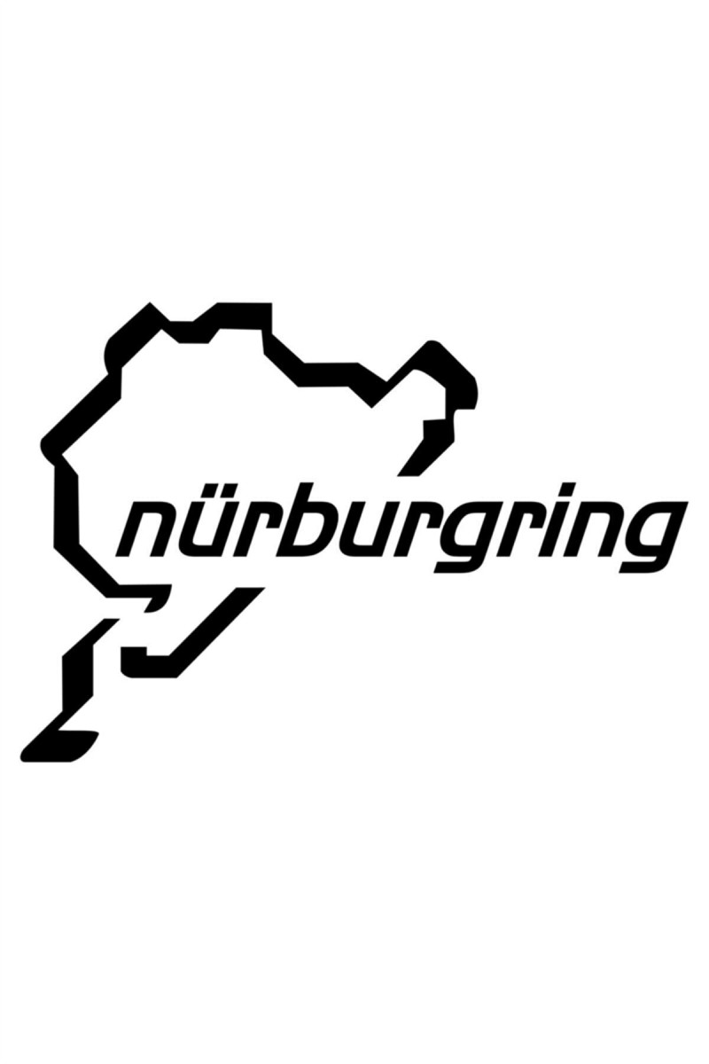 Nürburgring Oto Sticker Siyah 20 Cm