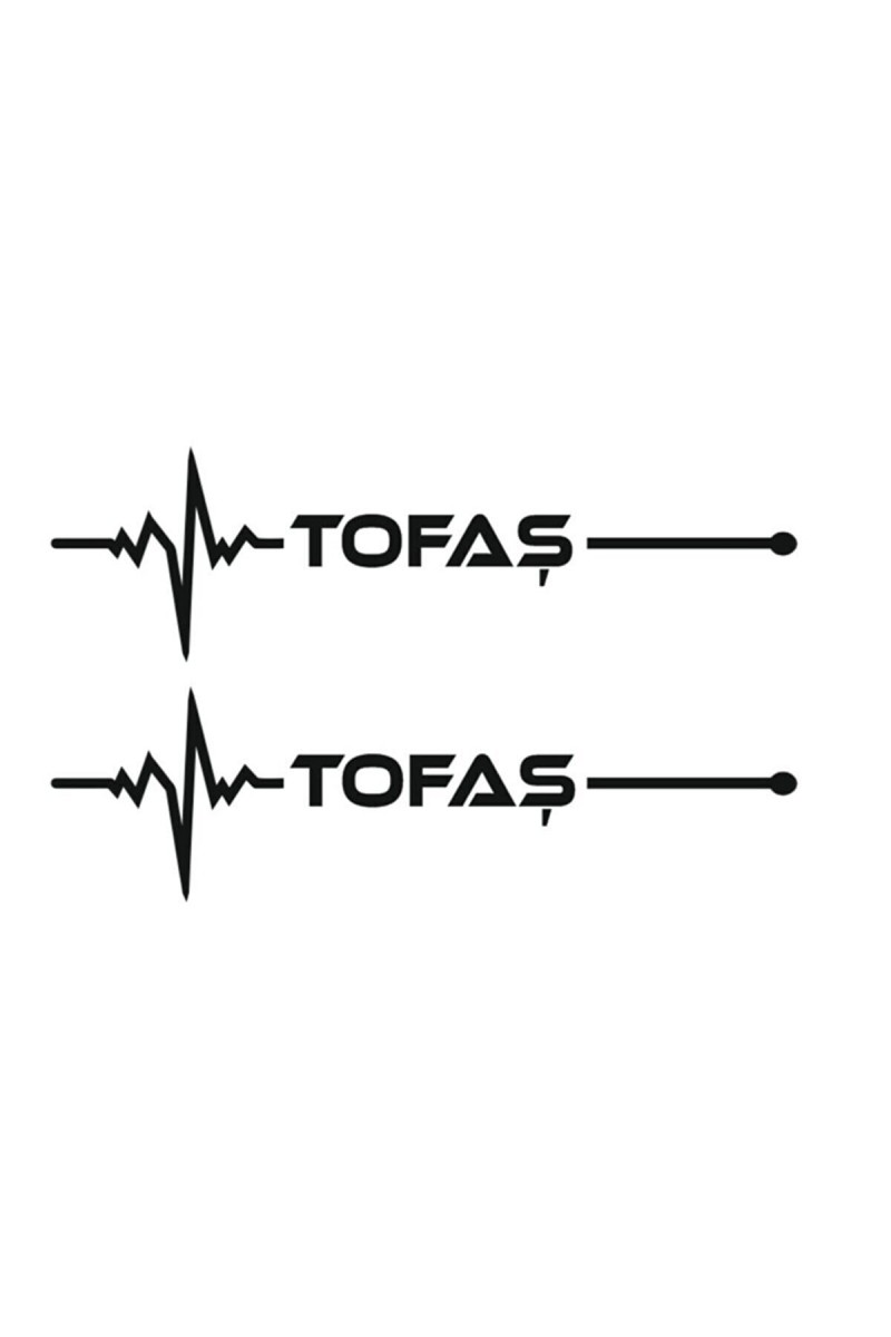 Tofaş Nabız Sticker 2 Adet Siyah 30*8 Cm