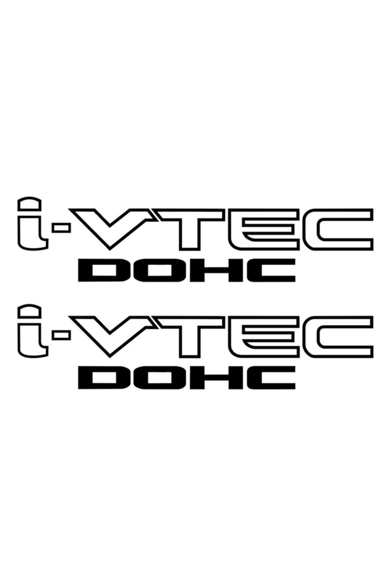 Honda I-Vtec Dohc Oto Sticker 2 Adet Siyah 30*7 Cm