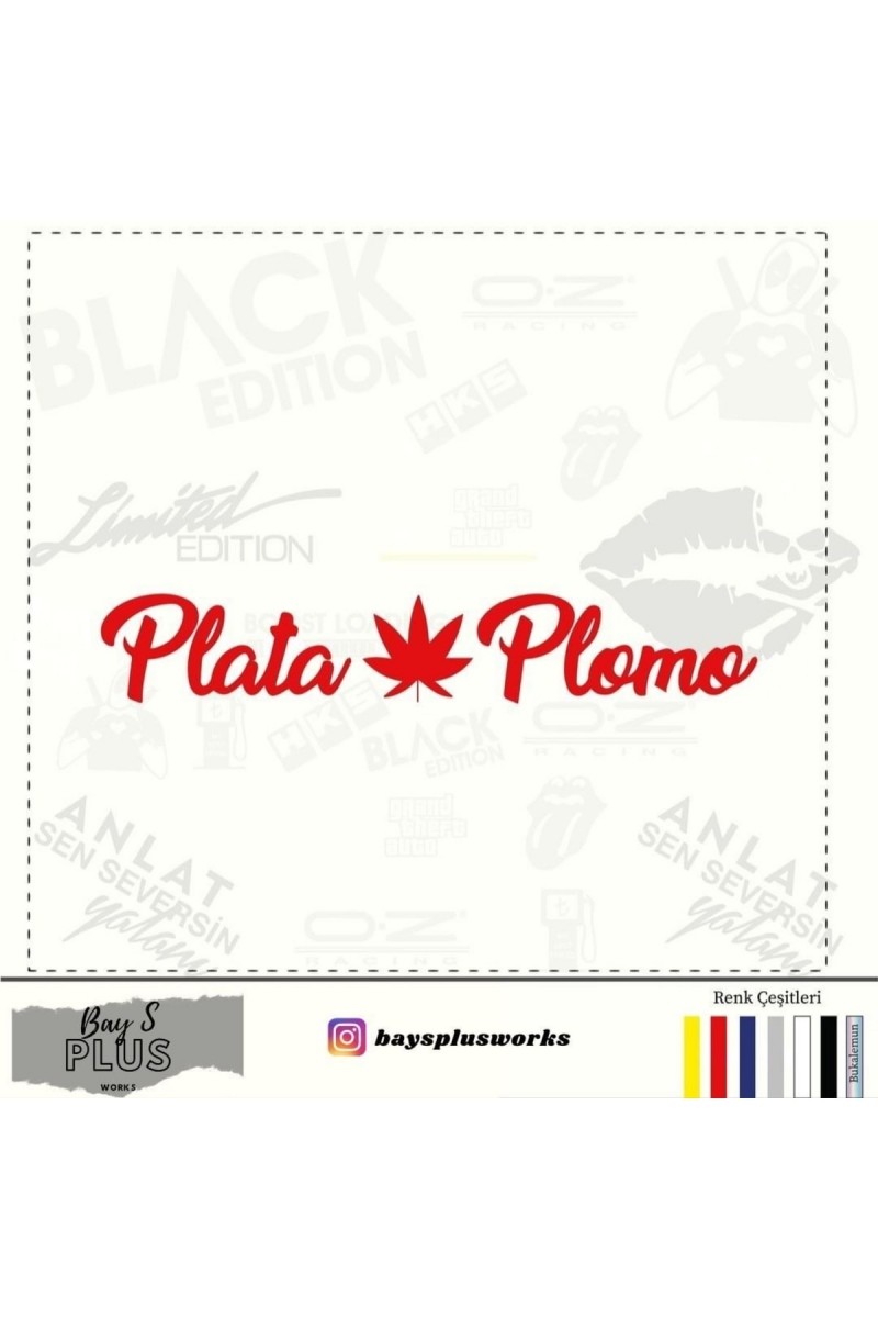 Plata Plomo Oto Sticker 20 Cm