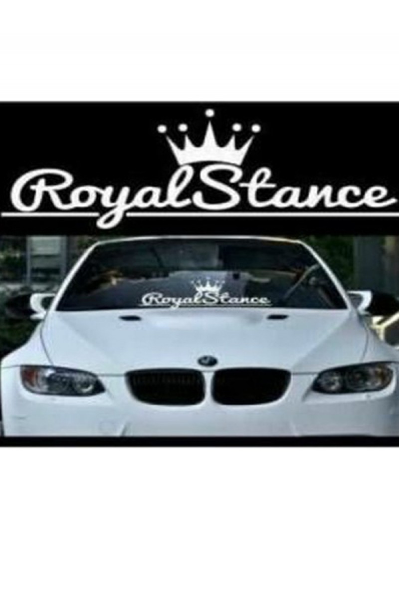 Royal Stance Oto Arka Cam Sticker Beyaz