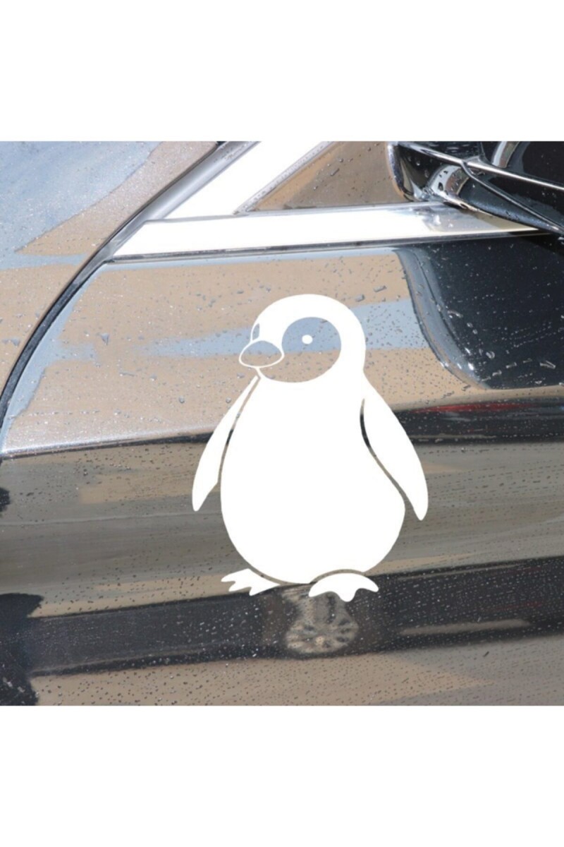 Sevimli Penguen Sticker 2 Parça Beyaz 12*16 Cm