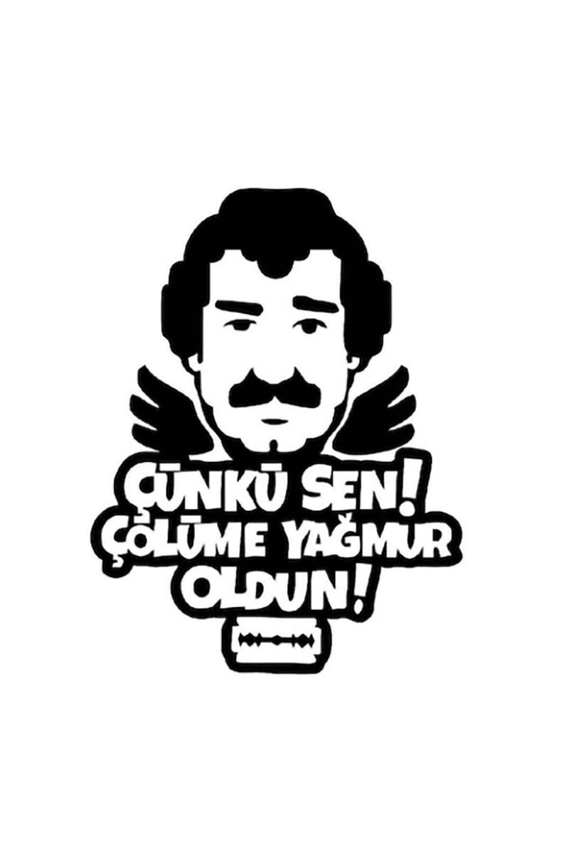 Çünki Sen Çölüme Yağmur Oldun Oto Sticker Siyah 20*15 Cm